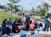 Keluarga Besar Dishub Sampang Ramaikan CFD Berolahraga Sembari Belanja di Lapak PKL