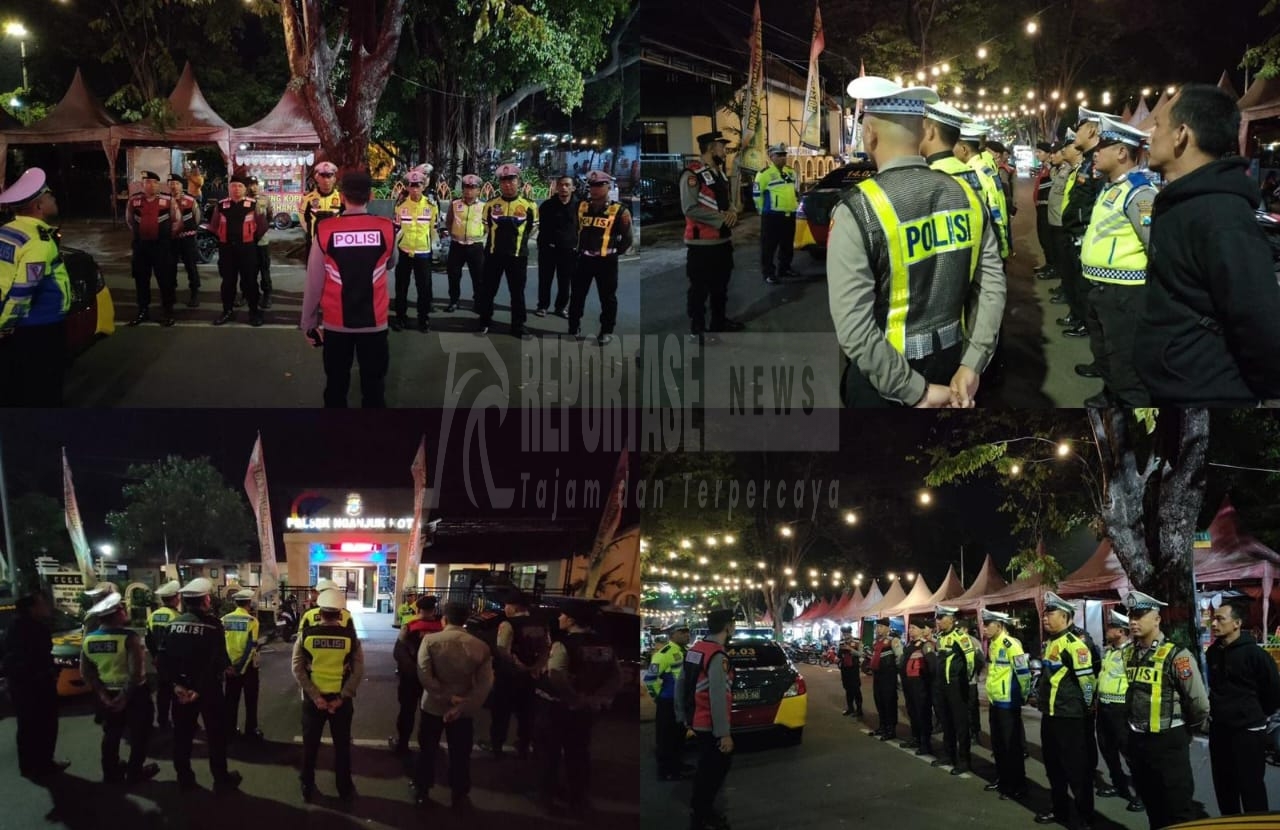Anggota Polsek jajaran serta satuan samping anggota Kodim 0810/Nganjuk, Dishub dan Satpol PP Kabupaten Nganjuk.