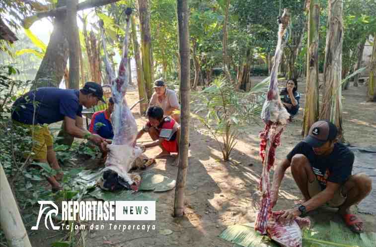 Riea Salon Bagikan Daging Kurban ke Warga Tidak Mampu.
