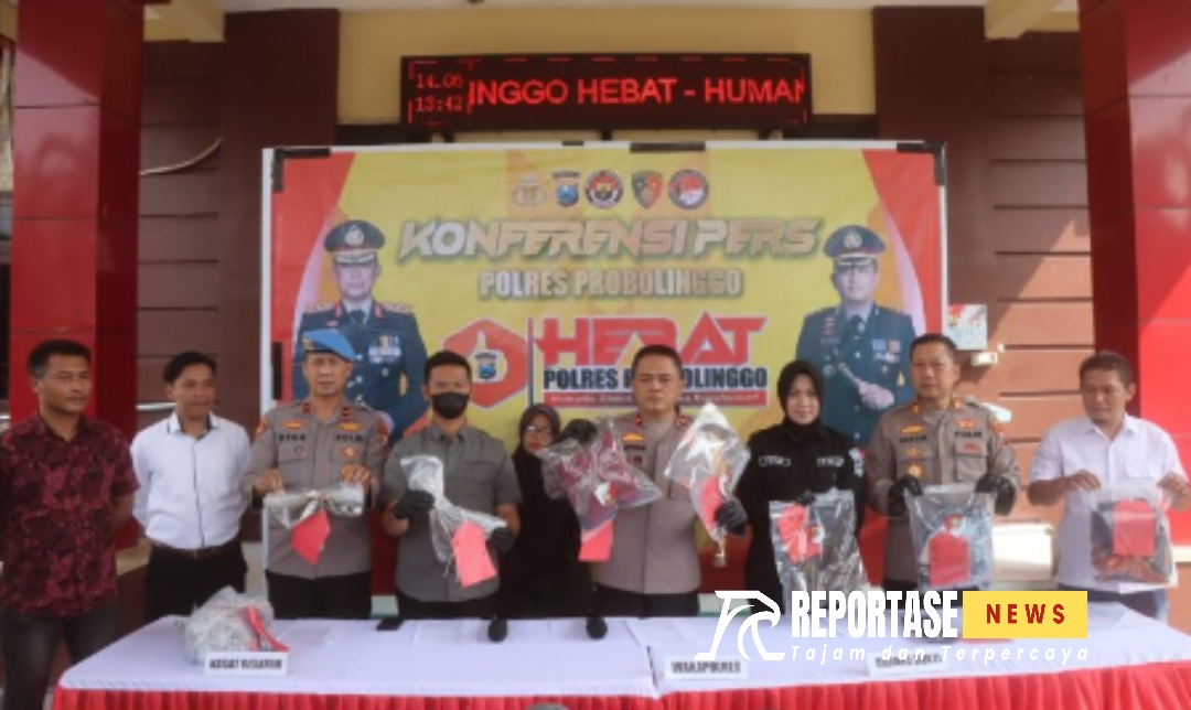 Wakapolres Probolinggo Kompol Supiyan saat konferensi pers di Lobby Mapolres Probolinggo, Jum’at (14/6/2024).