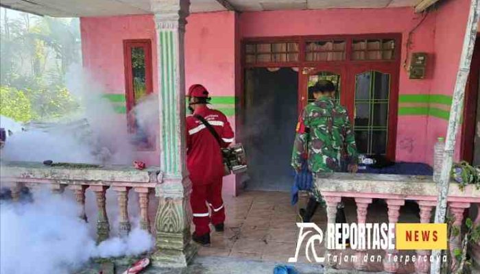 Babinsa Purwosono Dampingi Petugas Kegiatan Fogging Cegah Demam Berdarah