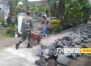 Wujud Kebersamaan Babinsa Tambahrejo dan Masyarakat Kawal Pembangunan Plengsengan