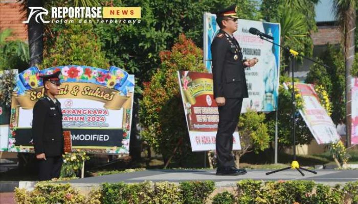 Peringati HUT Bhayangkara ke-78, Polres Probolinggo Gelar Upacara