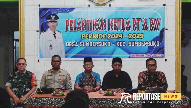Babinsa wakili Danramil bersama Bhabinkamtibmas Sumbersuko hadiri pelantikan Ketua RT & RW