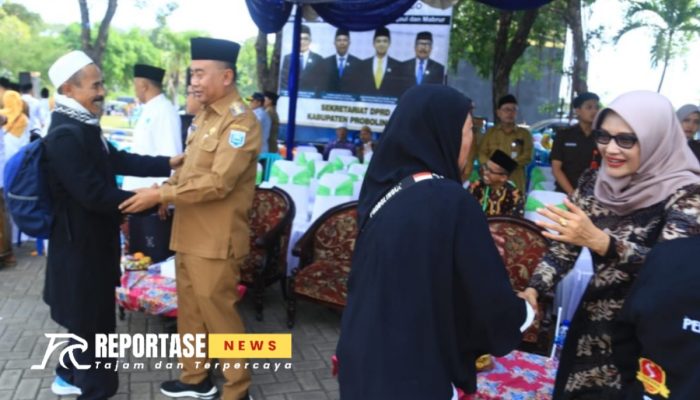 Pj.Bupati Probolinggo Menyambut Para Jamaah haji yang baru pulang dari tanah suci mekkah