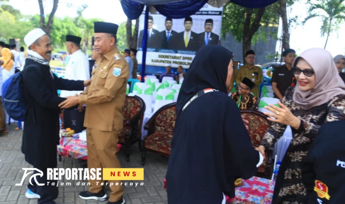 Pj.Bupati Probolinggo Menyambut Para Jamaah haji yang baru pulang dari tanah suci mekkah