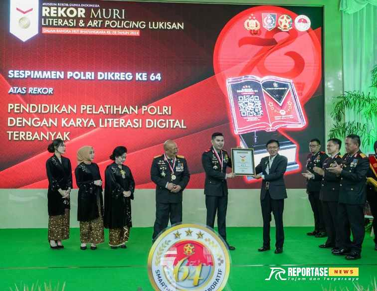 Sespim Lemdiklat Polri Berikan Muri Literasi dan Art Policing Lukisan