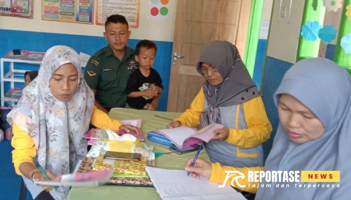 Serda Handrian Aji Siagawan Dampingi Bidan Desa Posyandu Kandang Tepus