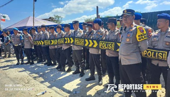 Ratusan Personel Polres Sumenep Amankan Aksi Demonstrasi LSM Bidik