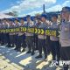 Ratusan personel Polres Sumenep amankan aksi demonstrasi di kantor DPRD dan di lahan pembangunan terminal Arya Wiraraja yang diduga masih sengketa.