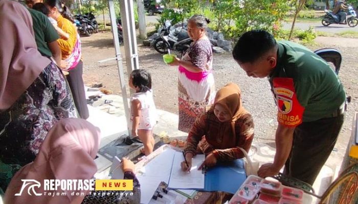 Pantau Tumbuh Kembang Balita, Babinsa dan Bidan Desa Monitoring Posyandu 