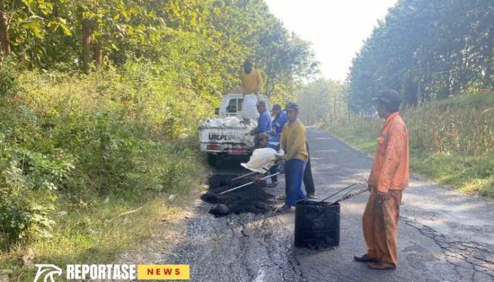 Tim URCPJ dan Dinas PUPR Nganjuk Perbaikan Ruas Jalan Penghubung Gondang-Ngluyu