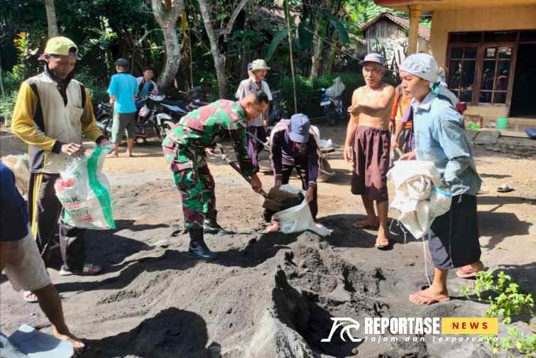 Serda Muhaimin, bersama warga melaksanakan kerja bakti