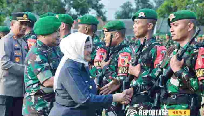 Dandim Lumajang Sambut Personel Satgas Pamtas RI–PNG Yonif 527/Baladibya Yudha