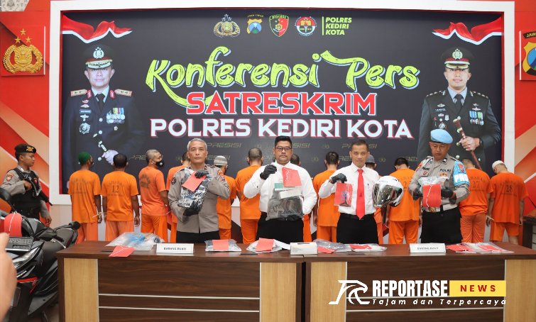 Satreskrim Polres Kediri Kota berhasil mengungkap 8 kasus tindak pidana selama bulan Juli 2024