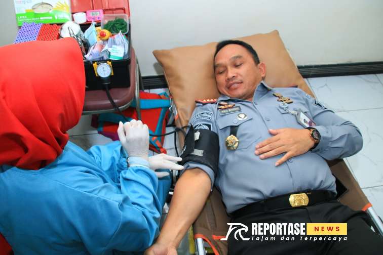 Kalapas banyuwangi ikut serta dalam gelaran donor darah dalam rangka HUT Pengayoman ke-79