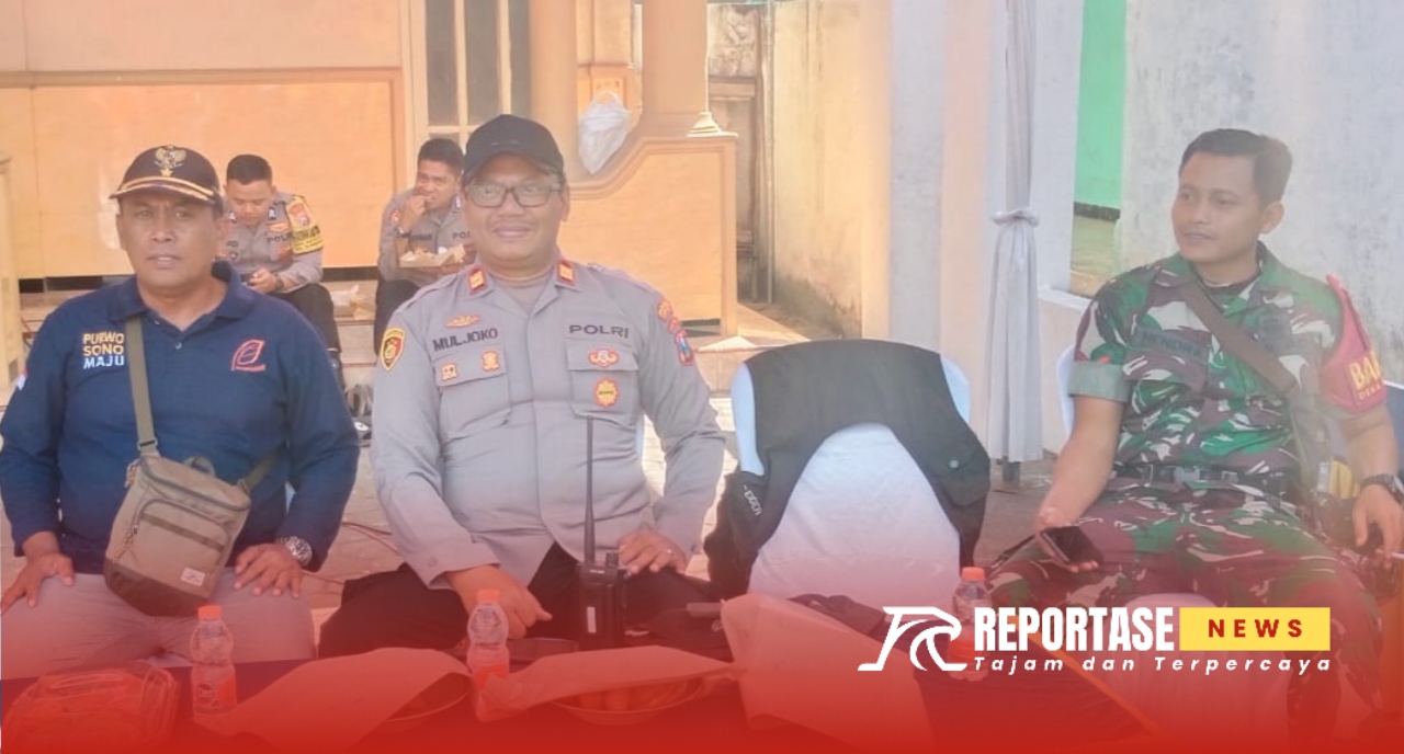 Foto : Kades Purwosono, Hendrik Dwi Martono, SE didampingi Kapolsek Sumbesuko, AKP Muljoko dan Babinsa di Finish Lomba