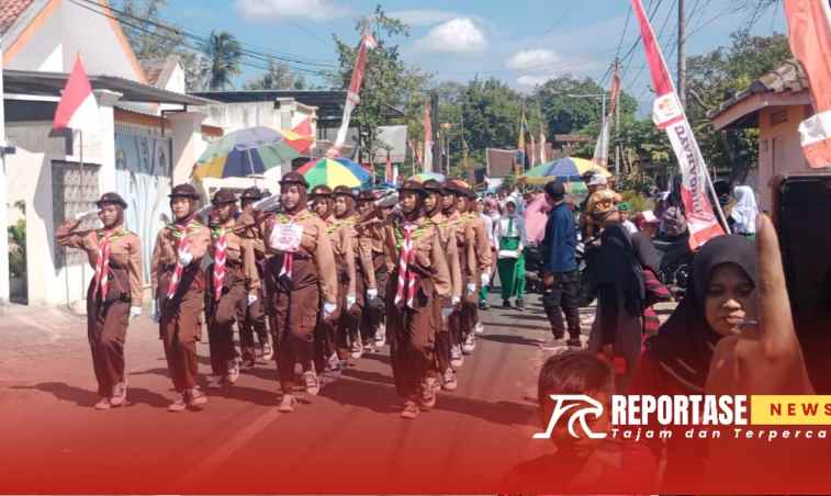 HUT RI ke-79, Forkopimca Sumbesuko Gelar Lomba Gerak Jalan 2 Peserta Gerak Jalan tingkat SD/MI, SMP/MTs dan SMA/SMK/MA se Kec. Sumbersuko di Ds. Purwosono, Lumajang