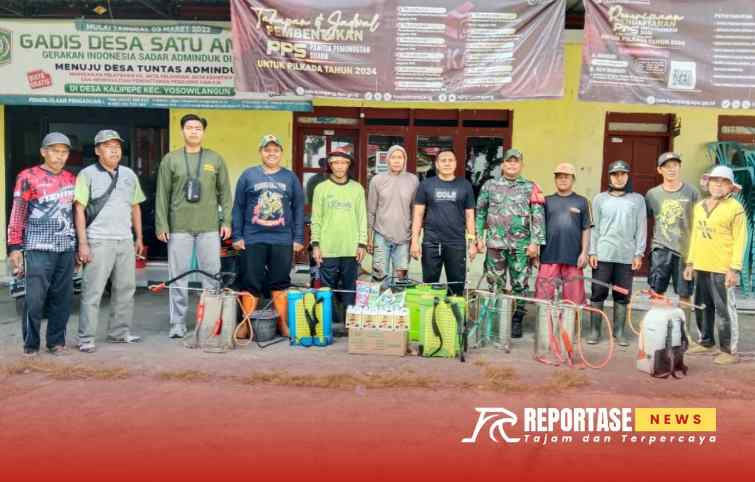 Pendampingan pengecekan hewan ternak serta penyemprotan kandang milik warga di Desa Kalipepe