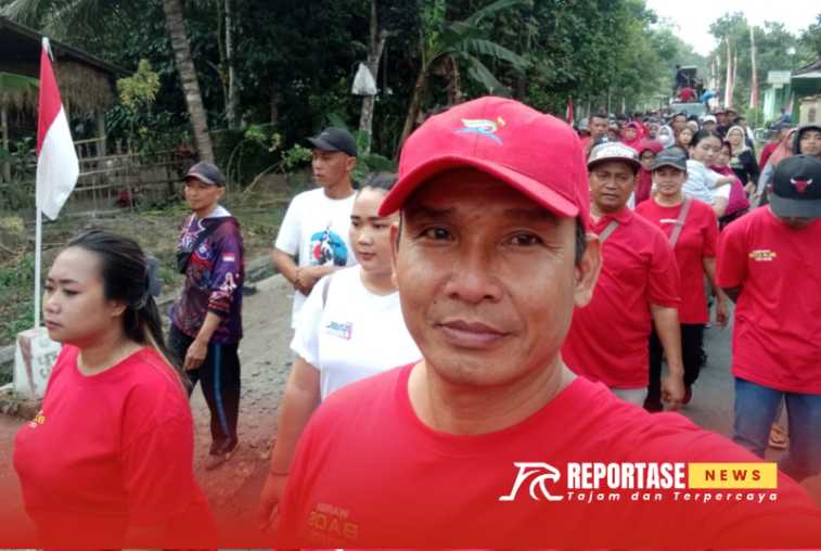 Semarak HUT RI ke-79, Desa Butun Gelar Jalan Sehat, Jurnalis Reportasenews.net Turut Ambil Bagian 2 jurnalis Reportasenews.net, Asrofi,