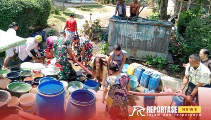 Babinsa dan Forkopimdes Barat Bersama CV. Mustikatama Lumajang Atasi Krisis Air Bersih di Dusun Ngesong