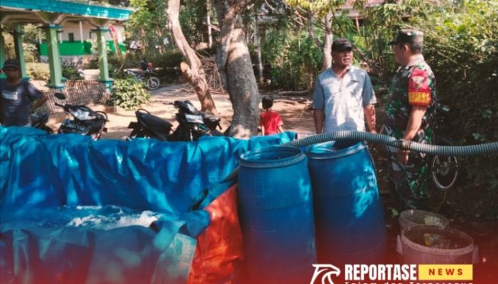 Pendampingan Babinsa bersama Forkopimdes Jatisari, Pendistribusian Air Bersih untuk Warga