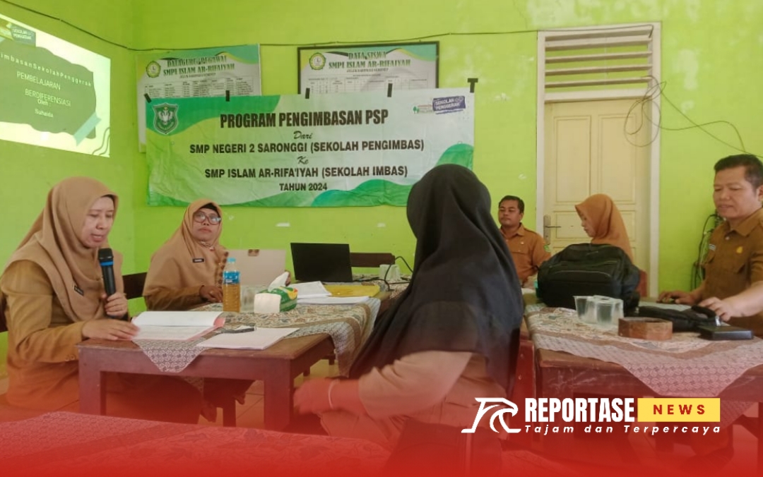 SMPN 2 Saronggi melaksanakan program pengimbasan Program Sekolah Penggerak (PSP) ke SMPI Ar-Rifaiyah, Desa Juluk,