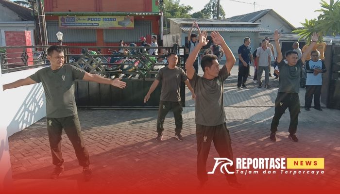 Pererat Silaturahmi dan Kebersamaan, Personel Koramil Candipuro Hadiri Kegiatan Senam Bersama