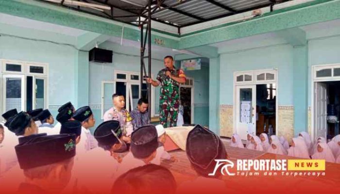 Babinsa dan Bhabinkamtibmas Petahunan, Berikan Materi Wawasan Kebangsaan kepada Siswa MI Nurul Islam