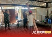 Wujudkan Kebersamaan, Babinsa Bodang dan Warga Tanjung Bersatu Bantu Renovasi Rumah Kebakaran