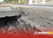 Diduga Tak Sesuai Spesifikasi, Drainase Jalan Nasional Ambrol