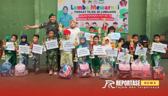 Lomba Mewarnai, Ketua Persit KCK Cabang XXXV Kodim 0821 Dorong Kreativitas dan Percaya Diri Anak-Anak
