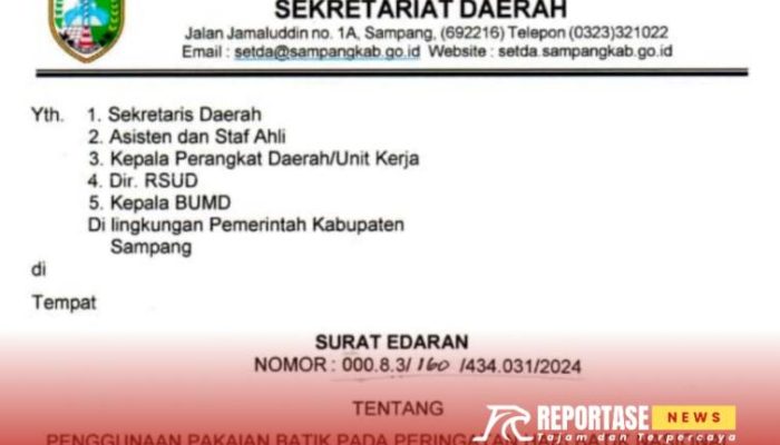Peringatan Hari Batik Nasional 2024, Pemkab Sampang Keluarkan Surat Edaran