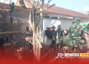 TNI Rowokangkung, Turut Berpartisipasi Pengecoran Ruang Kelas MI Ma’arif NU Bustanul Ulum