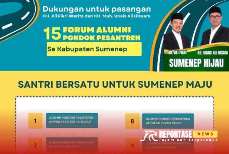 Flayer yang mengklaim dukungan dari beberapa pesantren