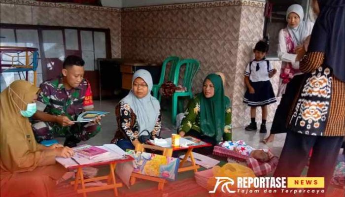 Babinsa Mojo Dampingi Bidan Desa Monitoring Kegiatan Posyandu