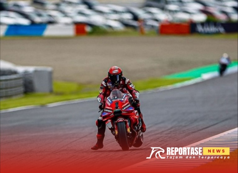 Francesco Bagnaia, pembalap andalan Ducati, tampil solid di hari pertama MotoGP Jepang