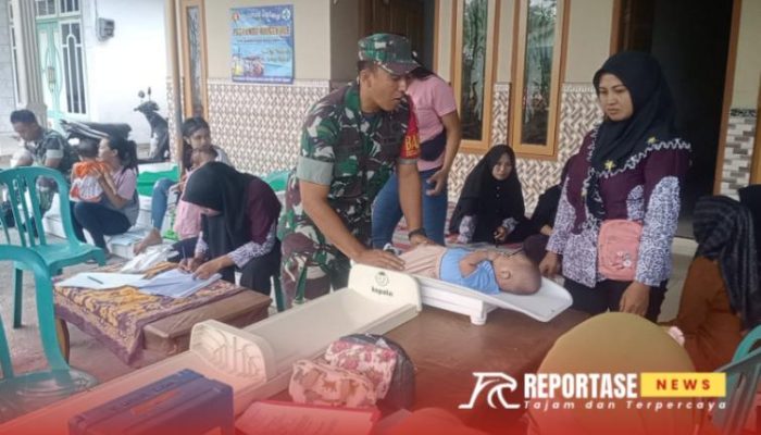 Babinsa Kunir Lor, Dampingi Monitoring Pelayanan Posyandu Balita di Dusun Sumbersari