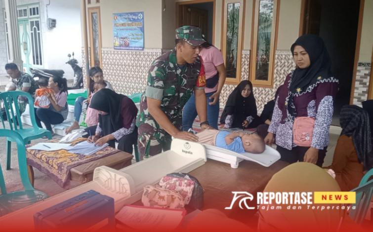 Babinsa Kunir Lor, Dampingi Monitoring Pelayanan Posyandu Balita di Dusun Sumbersari