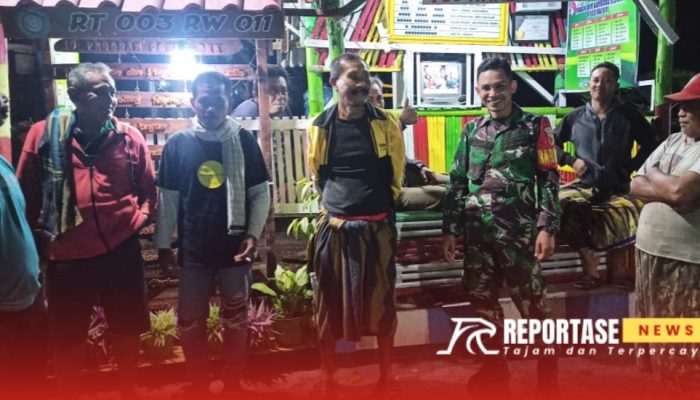 Patroli Wilayah, Babinsa Jogotrunan Tingkatkan Kesadaran Warga dalam Siskamling
