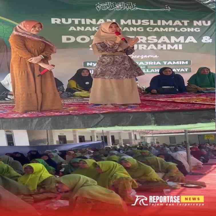 Caption : Nyai Hj dr Ita Fajria Tamim M.Kes S dan Hj Vany Daryani Istri Kyai Mamak dan Mas AB Paslon MANDAT pada Pilkada Sampang 2024