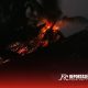 Api dengan cepat melahap pohon Siwalan dan kelapa di area tegalan