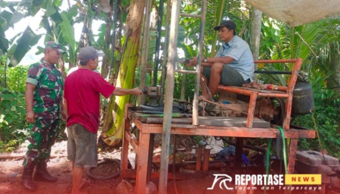 Babinsa Sukosari Dampingi dan Monitor Pengeboran Air Artesis untuk Kebutuhan Air Bersih di Dusun Pondok Jaya