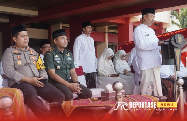 Sekretaris Daerah Kabupaten Sumenep, Edi Rasiyadi, saat memimpin upacara Peringatan Hari Santri Nasional (HSN) 2024, @by_reportasenews.net