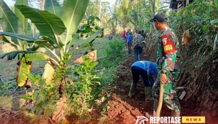 Gotong Royong di Dusun Sumberejo: Babinsa dan Warga Perlebar Jalan untuk Akses Lebih Baik