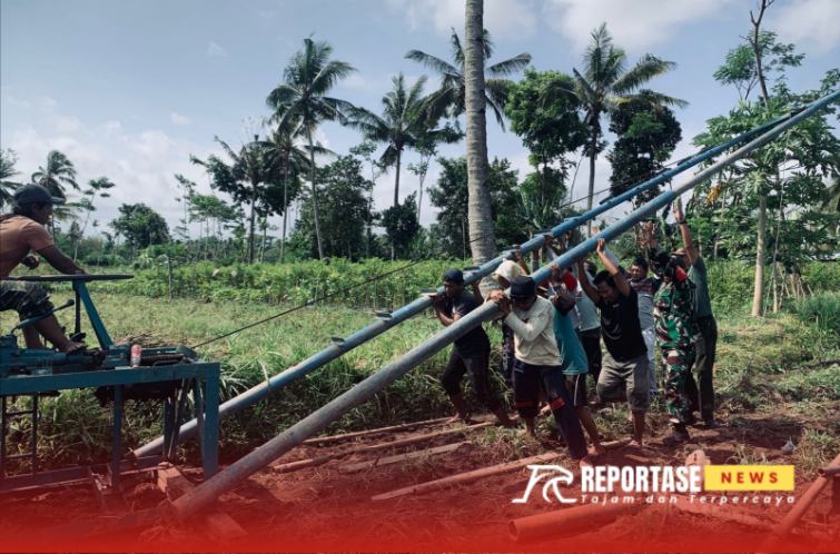 Pendampingan pertanian dalam pemasangan mesin sumur bor artesis