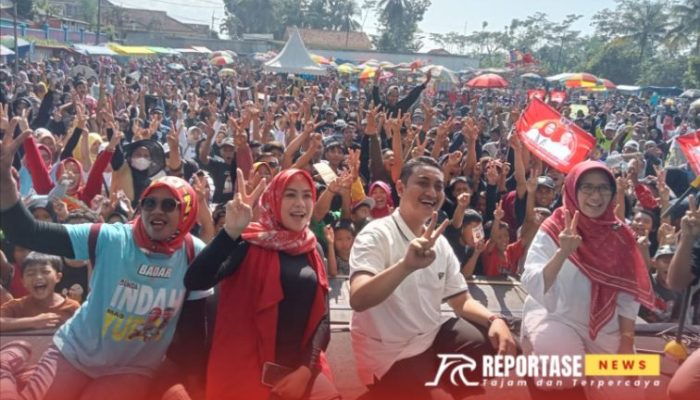 Ribuan Warga Tunjung Randuagung Antusias Ikut Jalan Santai Bersama Bunda Indah dan Mas Yudha