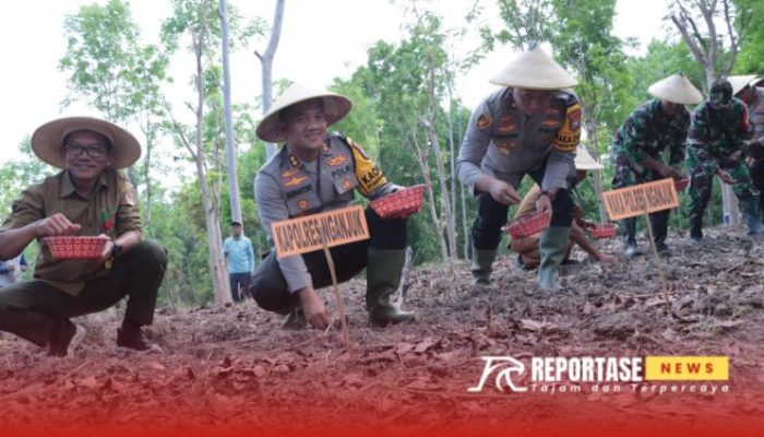 Polres Nganjuk Dorong Ketahanan Pangan Melalui Penanaman Jagung dan Budidaya Ikan di Lahan 12,2 Hektare