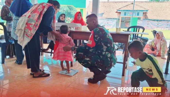 TNI Peduli Kesehatan: Babinsa Papringan Bersama Bidan Desa Sukseskan Imunisasi Balita