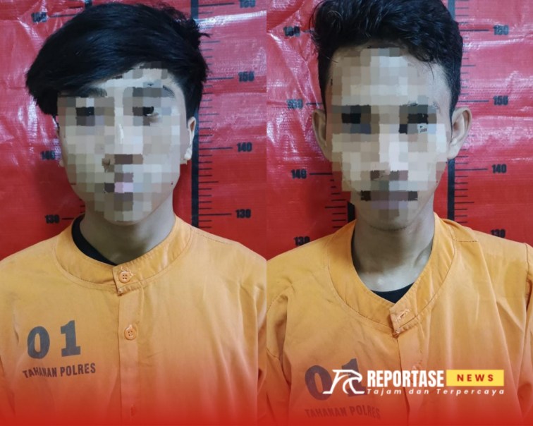 Foto: Dua pemuda berinisial MFS (20) dan ZM (21) diamankan berikut barang bukti sabu 4,19 gram. @by_reportasenews.net